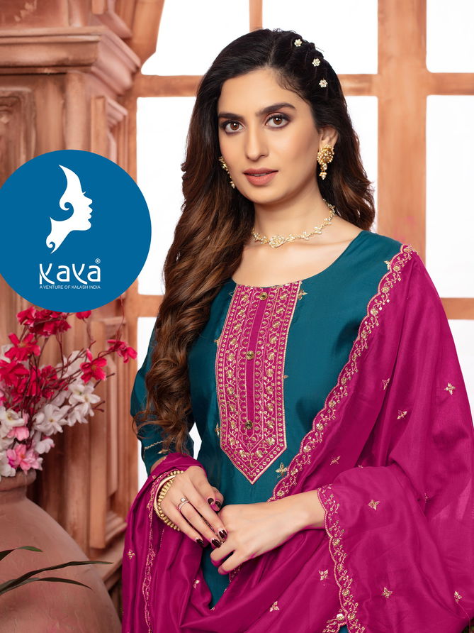 Kanchan By Kaya Roman Silk Designer Kurti With Bottom Dupatta Wholesale Shop In Surat